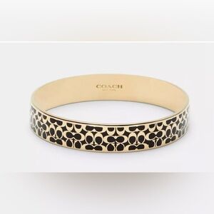 Coach Gold and Black Signature Bangle